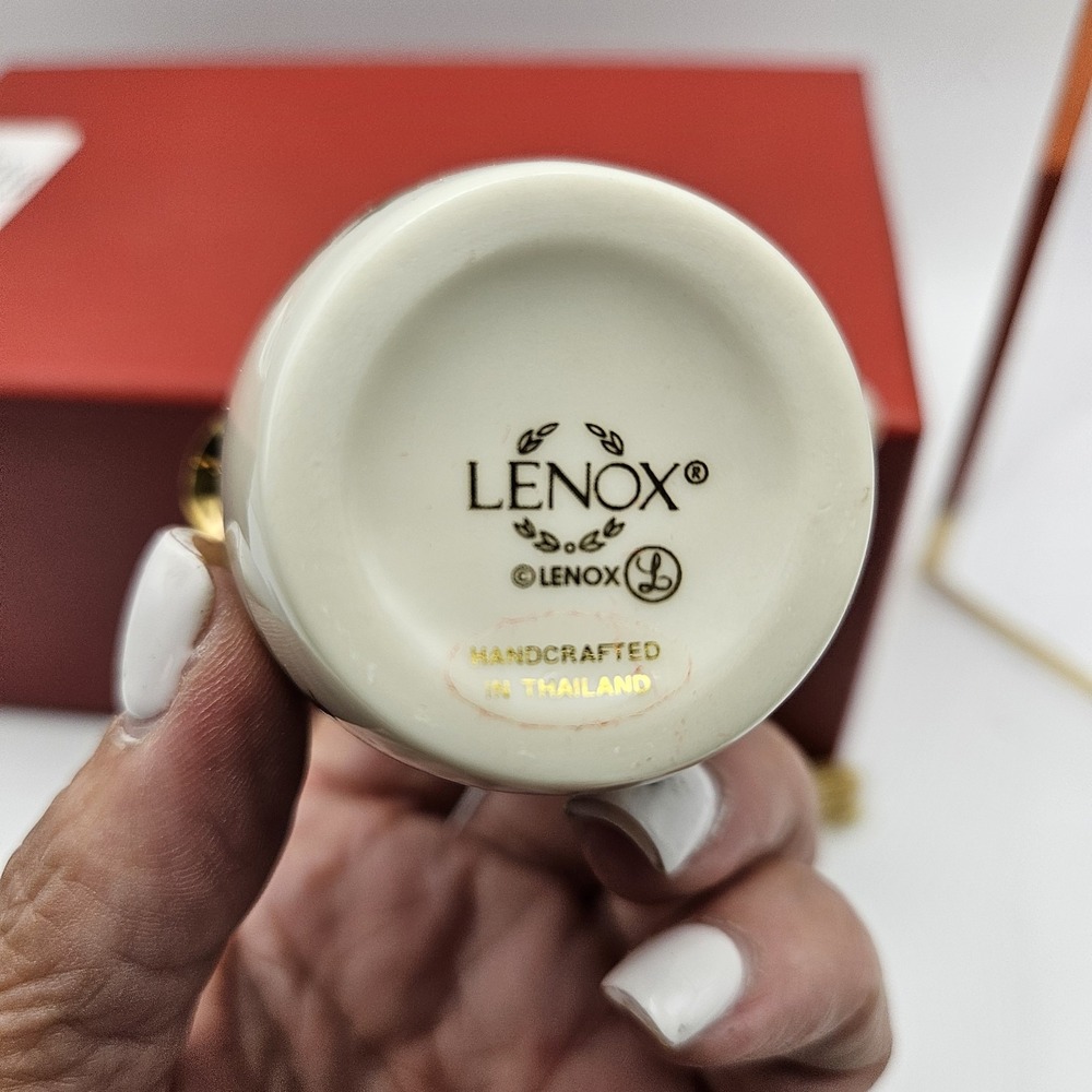 Lenox Porcelain Hanging Jar Ornament, White/Gold Holly Christmas #6119077 - Picture 13 of 13